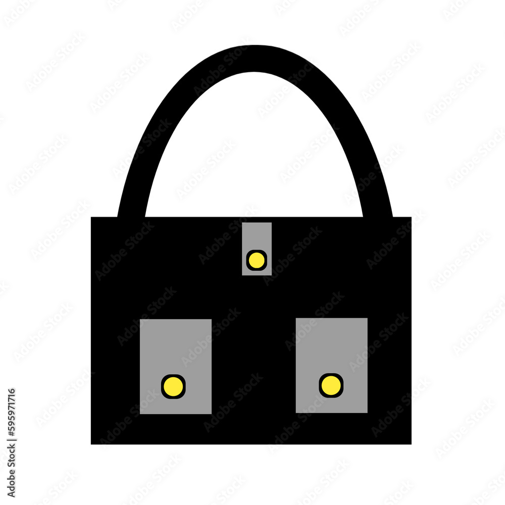 Black and white hand bag illustration Black and white hand bag illustration