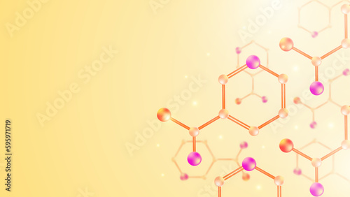 Niacinamide molecular structure and spherical illustration