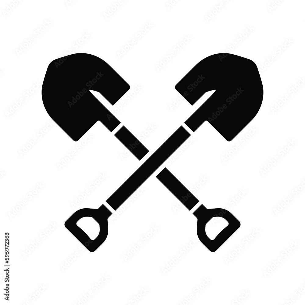 Shovel icon vector on trendy design Shovel icon vector on trendy design