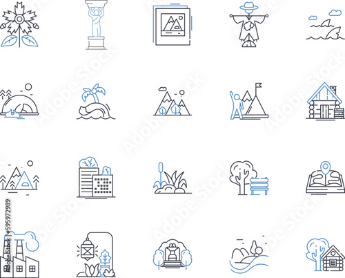 Digitized garden line icons collection. technology, innovation, virtual, smart, automated, sustainable, interactive vector and linear illustration. futuristic,efficient,eco-friendly outline signs set