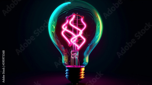 light bulb on black background