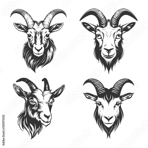 Goat head logo Vector Illustration