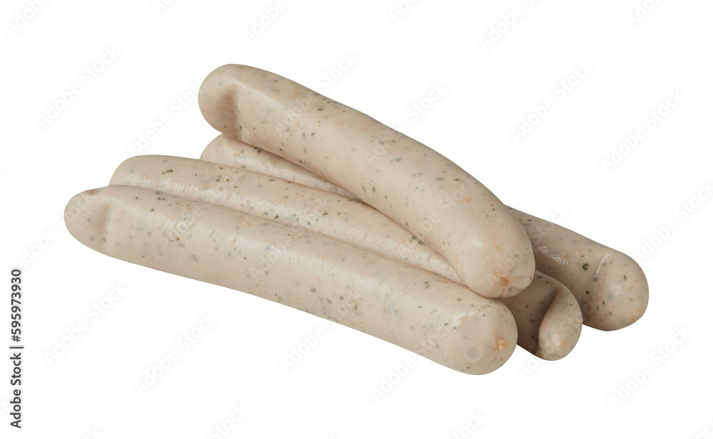 Cooked, smoked sausage cut out isolated on background transparent Cooked, smoked sausage cut out isolated on background transparent