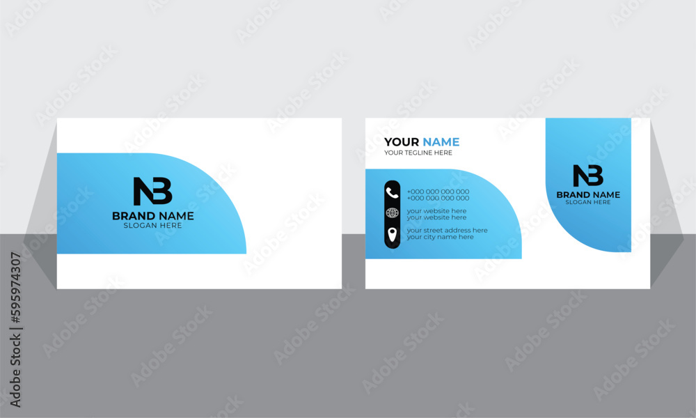 blue business card design template blue business card design template