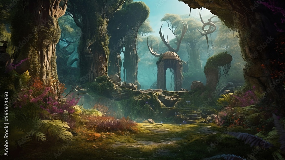 AI Generated Art of "Lost in the Enchanted Forest": a stunning fantasy ...