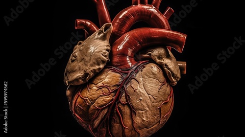 human heart anatomy. Created with generative technology.