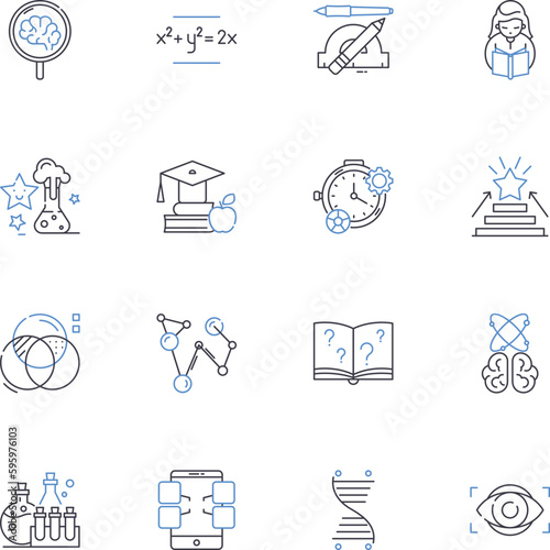 Recording Studio line icons collection. Soundproofing, Acoustics, Mixing, Mastering, Equipment, Tracking, Microphs vector and linear illustration. Production,Protools,Engineer outline signs set