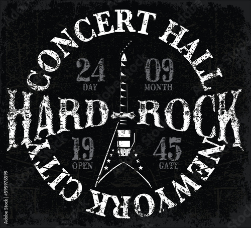 vintage hard rock typographic for t-shirt ,tee design,poster,vector illustration
