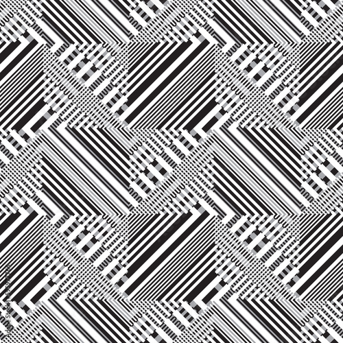 Monochrome Urban Striped Textured Checked Pattern