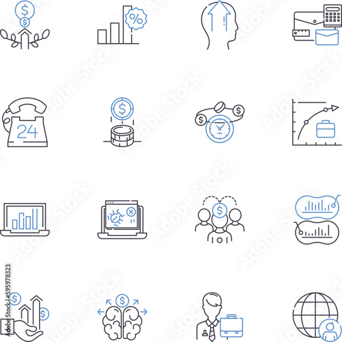 Infrastructure improvement line icons collection. Development, Upgrades, Reconstruction, Enhancement, Modernization, Revitalization, Renewal vector and linear illustration. Expansion,Rehabilitation