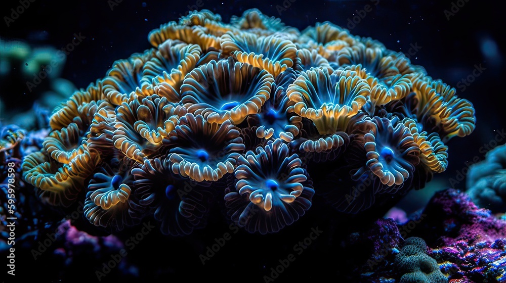 Naklejka premium life of coral. Created with generative technology.