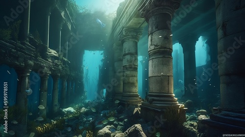 AI Generated of  The Sunken City   Imagine a world where ancient civilizations lie hidden beneath the waves.