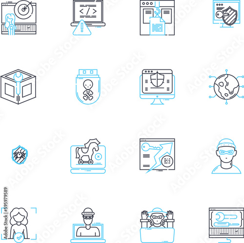 Fotografering Cheaters linear icons set