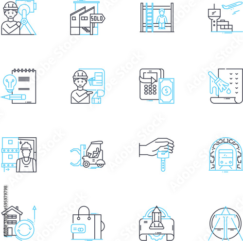 Interior linear icons set. Ambiance, Texture, Style, Comfort, Elegance, Coziness, Sophistication line vector and concept signs. Proportion,Mood,Harmony outline illustrations