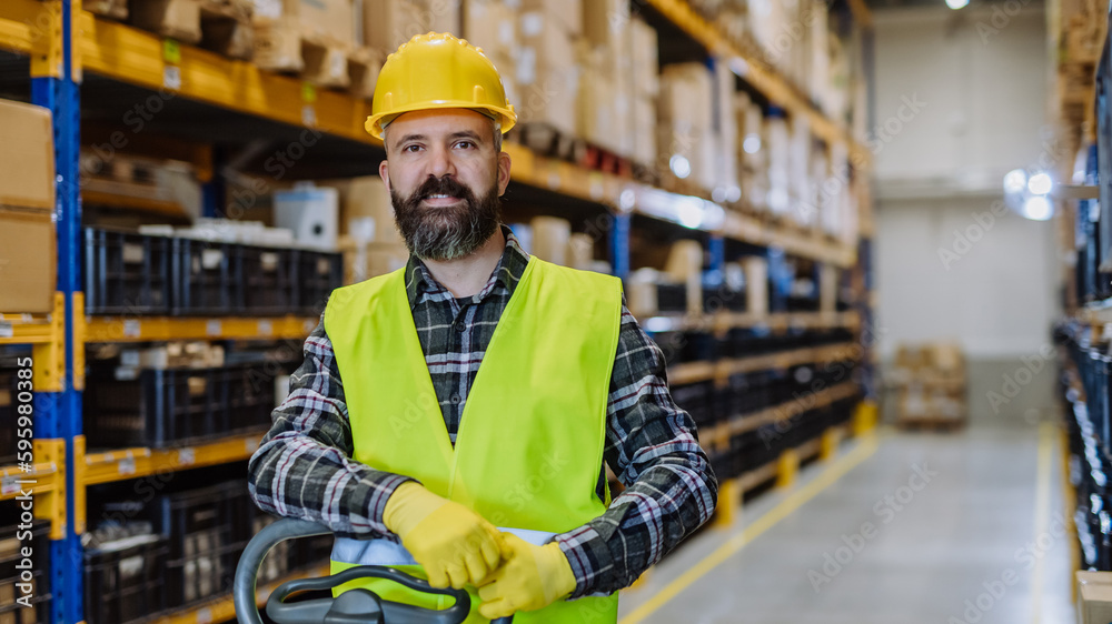 Portrait of a warehouse worker or supervisor.