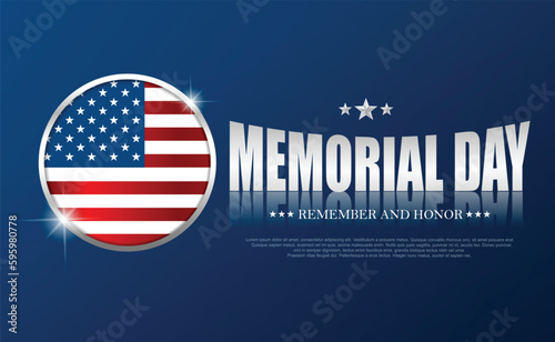 Memorial day. Remember and honor. Vector illustration