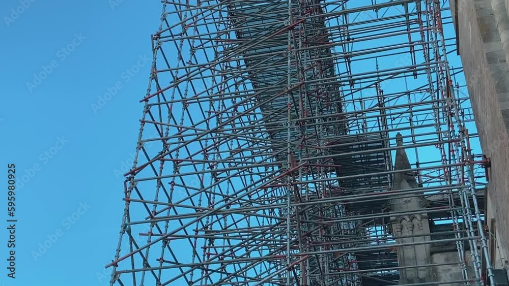 Looking up into scaffolding
