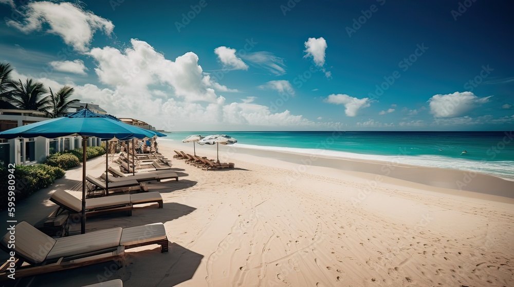 Obraz premium beach resort. Created with generative technology.