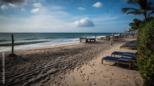 beach and sea. Created with generative technology. © DigitalMuseCreations