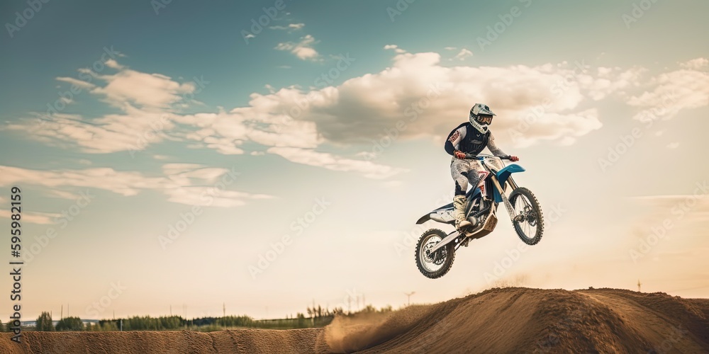 extreme biker making a stunt and jumps in the air by ai generative extreme biker making a stunt and jumps in the air by ai generative
