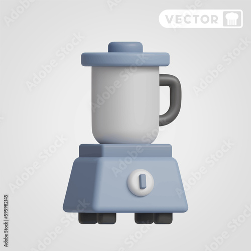 juice blender 3D vector icon set, on a grey background