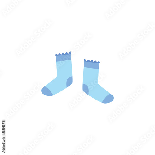 Little socks for kids, cartoon flat vector illustration isolated on white background.