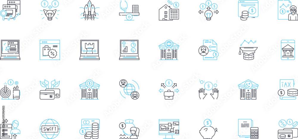 Investment firms linear icons set. Portfolio, Asset, Capital, Advisory, Equity, Risk, Strategy line vector and concept signs. Diversification,Return,Shares outline illustrations Investment firms linear icons set. Portfolio, Asset, Capital, Advisory, Equity, Risk, Strategy line vector and concept signs. Diversification,Return,Shares outline illustrations