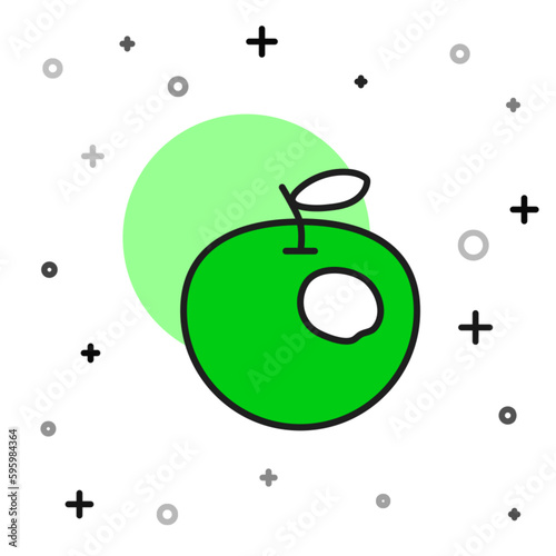 Filled outline Genetically modified apple icon isolated on white background. GMO fruit. Vector