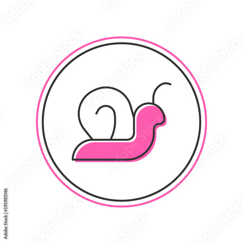 Filled outline Snail icon isolated on white background. Vector