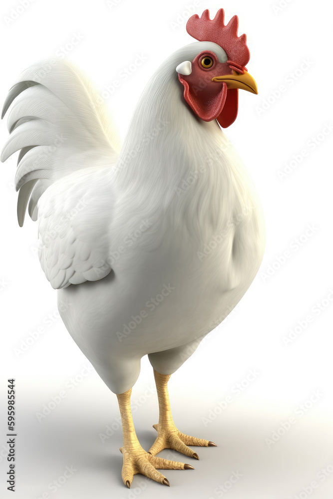 Rooster  isolated on a white background Generative AI