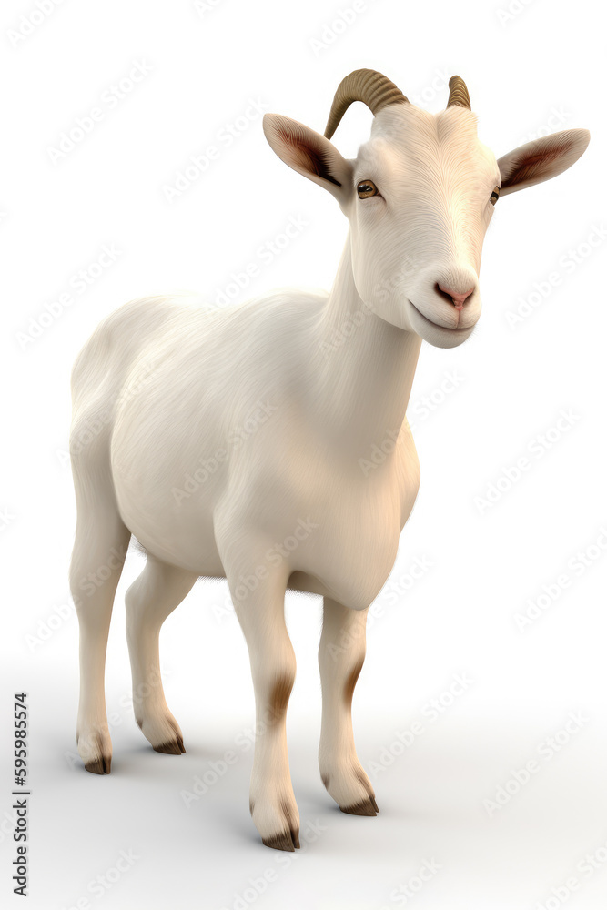 Obraz premium Goat isolated on a white background Generative AI