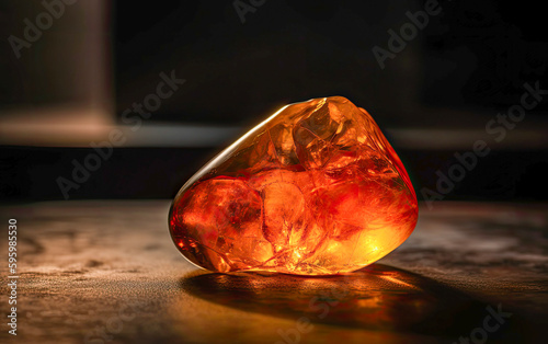 amber stone in black