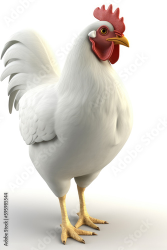 Rooster  isolated on a white background Generative AI © gridspot