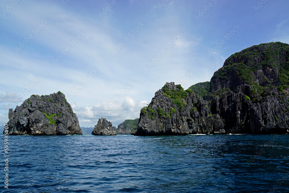 massive limestone rocks at the el nido archipelago massive limestone rocks at the el nido archipelago