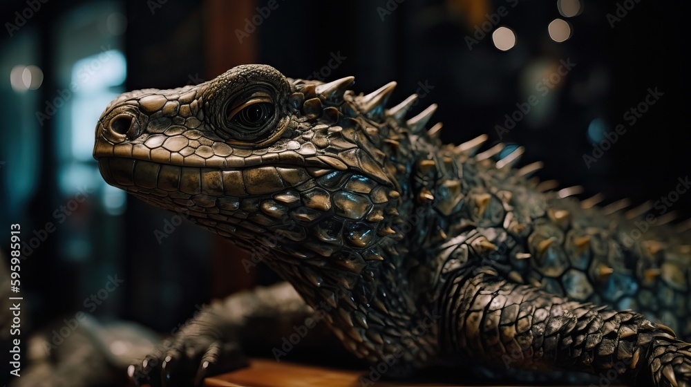 Obraz premium iguana on a tree. Created with generative technology.