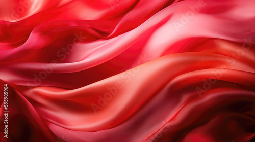 abstract background of red silk wavy or satin luxury cloth