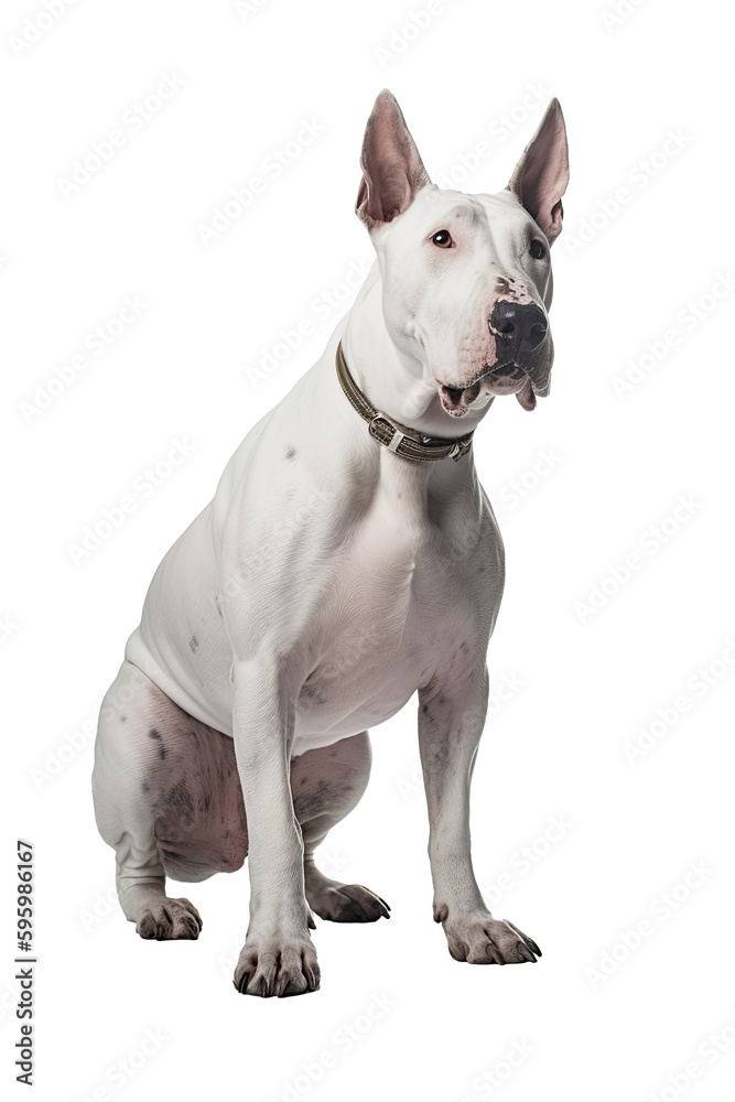 Bull Terrier Dog isolated on black background, Generate by AI