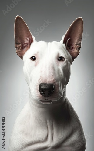 Bull Terrier Dog isolated on white background, Generate by AI