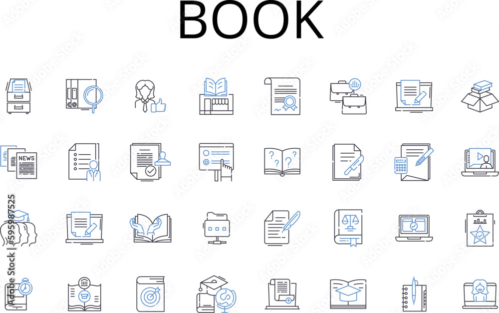 Book line icons collection. Tome, Read, Novel, Manuscript, Text, Volume, Publication vector and linear illustration. Literature,Softcopy,Hardcover outline signs set Book line icons collection. Tome, Read, Novel, Manuscript, Text, Volume, Publication vector and linear illustration. Literature,Softcopy,Hardcover outline signs set