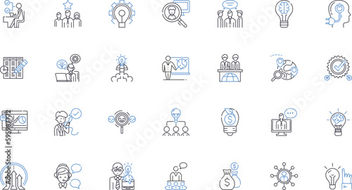 Philanthropic goal line icons collection. Giving, Generosity, Altruism, Charity, Compassion, Giving back, Empathy vector and linear illustration. Community,Kindness,Support outline signs set