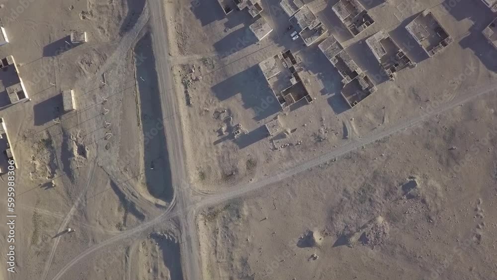 Vue drone d'un village abandonné en Afghanistan