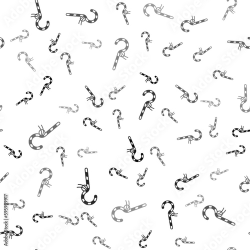 Black Crook icon isolated seamless pattern on white background. Ancient Egypt symbol. Scepters of egypt. Vector
