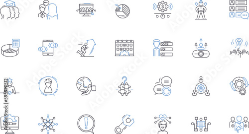 Knowledge acquisition line icons collection. Learning, Cognition, Understanding, Insight , Awareness, Comprehension, Education vector and linear illustration. Intelligence,Wisdom,Expertise outline