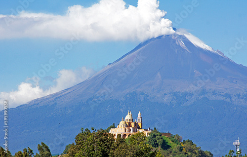Popocatepetl volcano near Puebla, Mexico photo