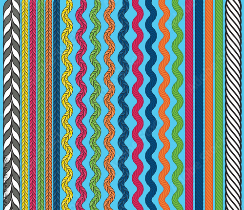 LEATHER BRAIDED STRAP ACCESSORIES IN MULTICOLOR VECTOR SKETCH
