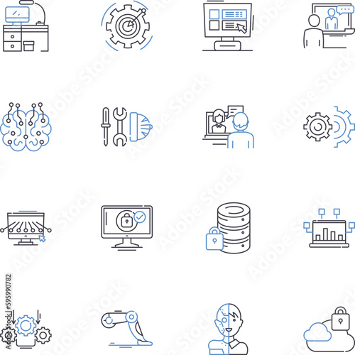 Assuredness line icons collection. Confidence, Certainty, Trust, Conviction, Self-assurance, Resoluteness, Surety vector and linear illustration. Security,Determination,Belief outline signs set