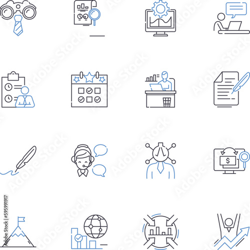 Knowledge and mastery line icons collection. Expertise, Wisdom, Skill, Proficiency, Mastery, Learning, Intuition vector and linear illustration. Insight,Awareness,Experience outline signs set