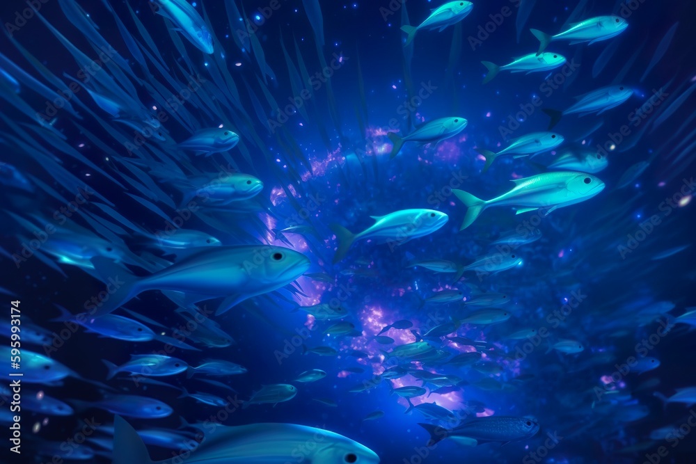 Obraz premium Illustration sous-marine de poissons