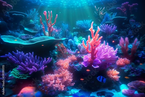 Illustration sous-marine de coraux © Haldor
