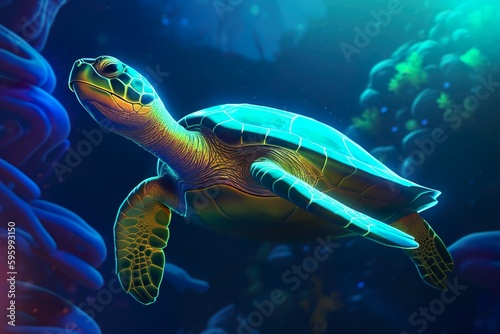 Illustration sous-marine d une tortue